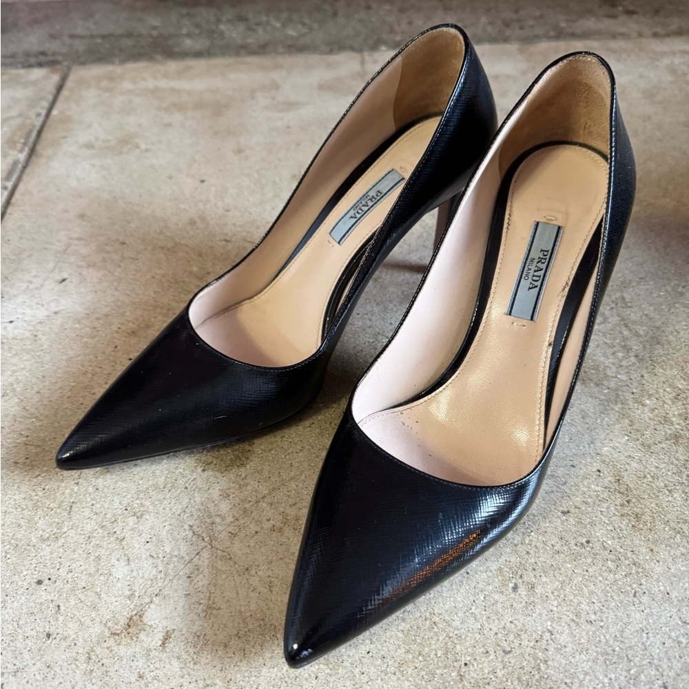 Prada Black Pointed Toe Pump - image 1